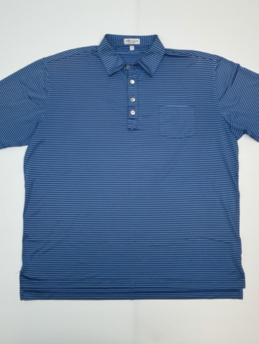 Peter Millar Summer Comfort Polo Mens XL Blue Stripe Bourbon Barrel Golf Shirt